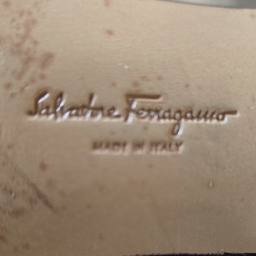 Authentic Salvatore Ferragamo Black Loafers with Elegant Buckle - Picture 2 of 11